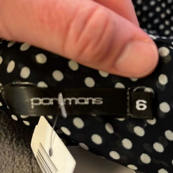 Portmans size 6 black with white polka dots pullover blouse - 2260 - Picture 3 of 3